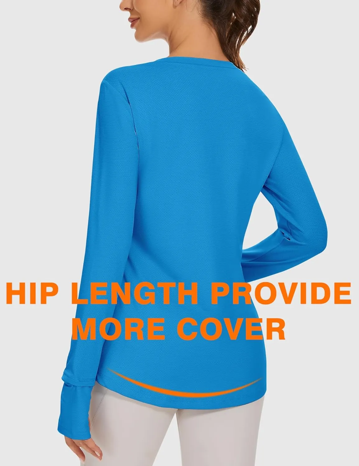 Blingfit Women's Workout Tops Long Sleeve Running Hiking Athletic Gym Shirts Lightweight UPF50  UV Rash Guard Sun Protection
