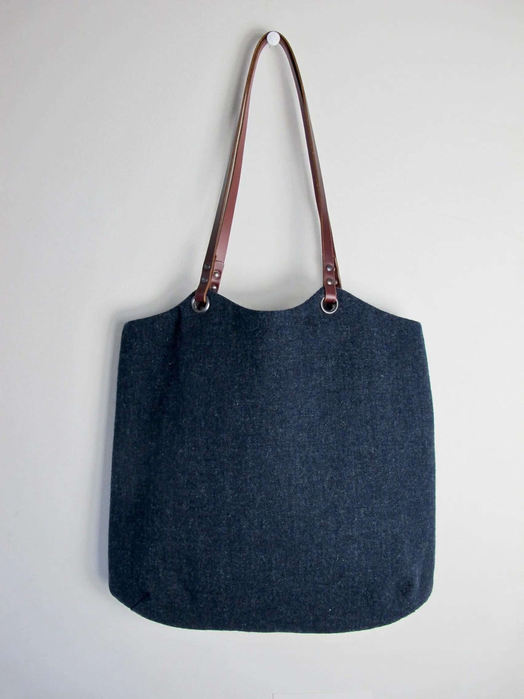Blockwork Tote Bag - indigo, topaz, graphite & stone block I