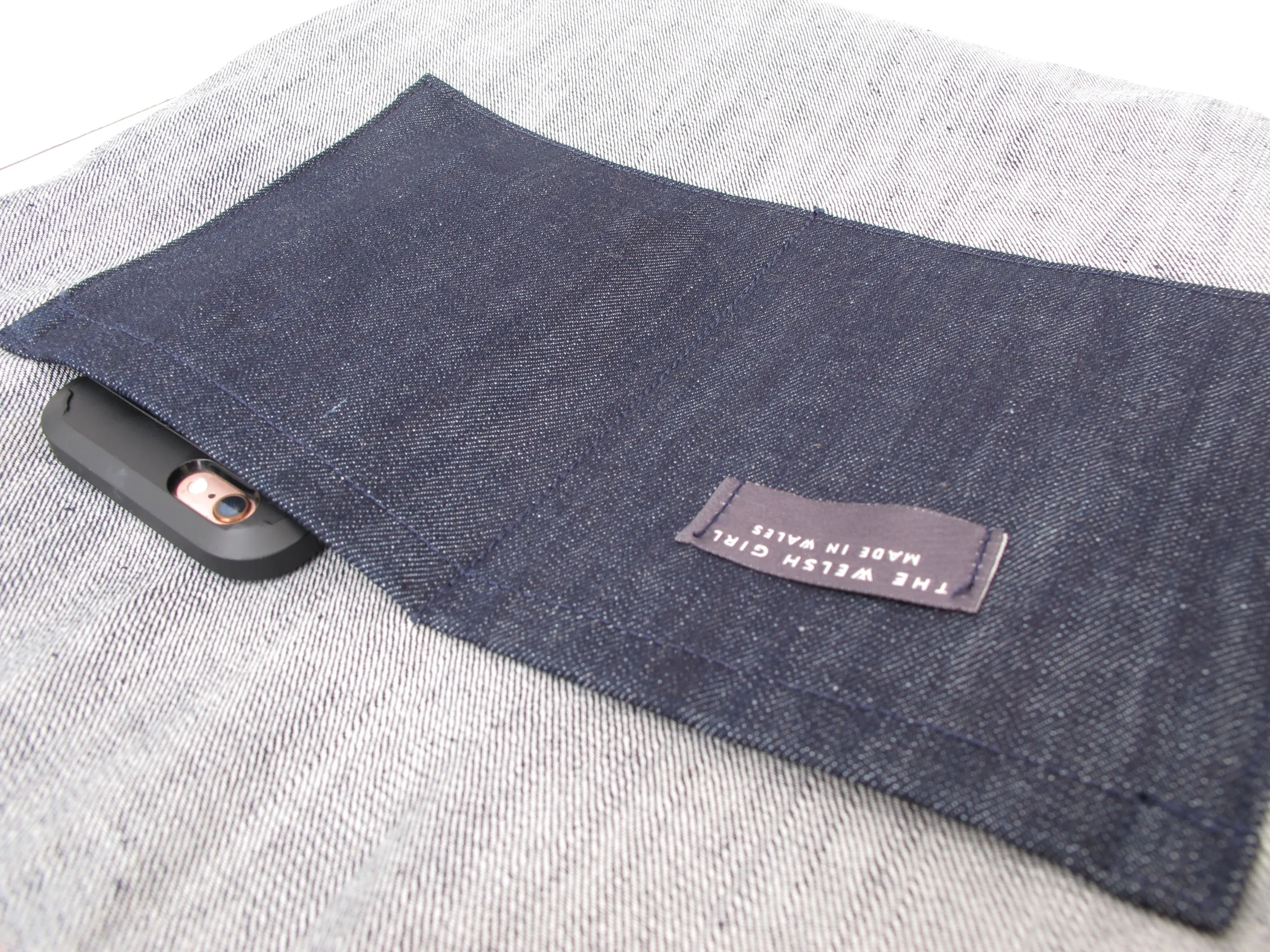 Blockwork Tote Bag - indigo, topaz, graphite & stone block I