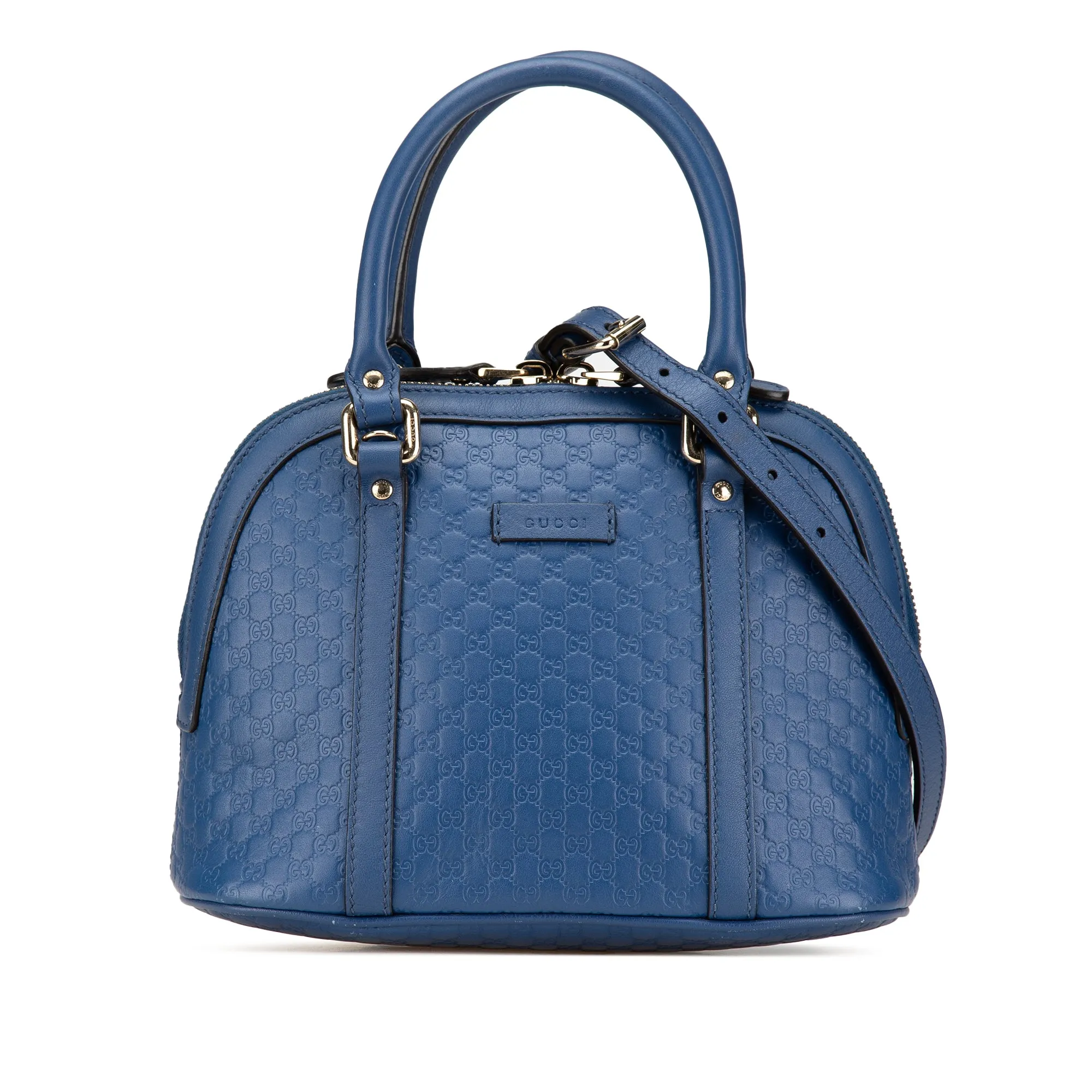 Blue Gucci Mini Microguccissima Dome Satchel