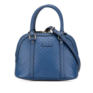 Blue Gucci Mini Microguccissima Dome Satchel
