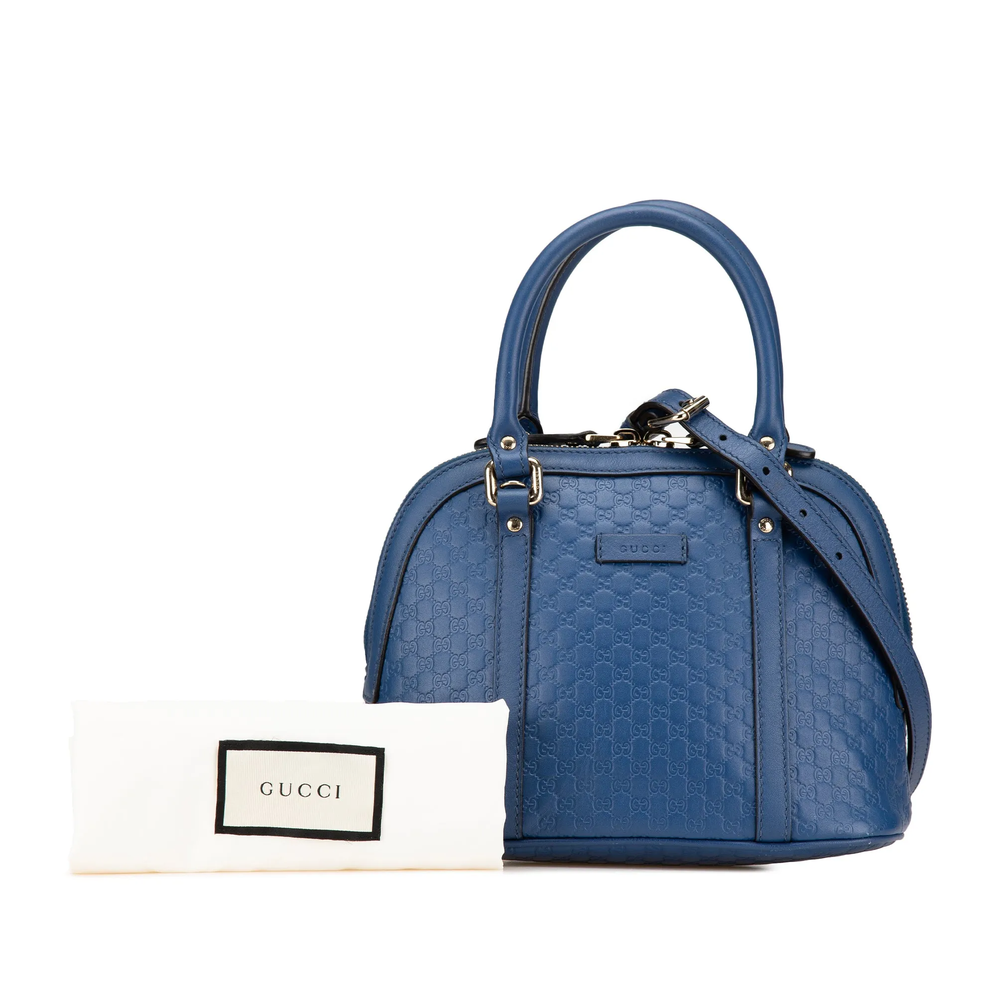 Blue Gucci Mini Microguccissima Dome Satchel