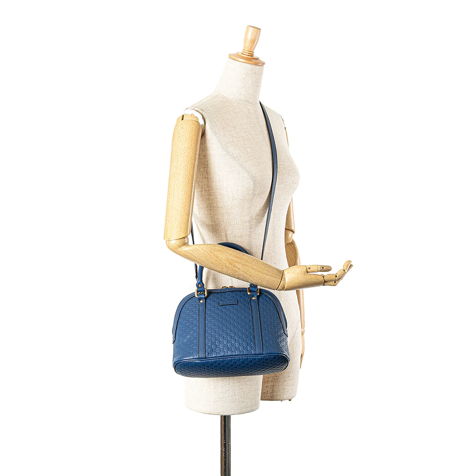 Blue Gucci Mini Microguccissima Dome Satchel
