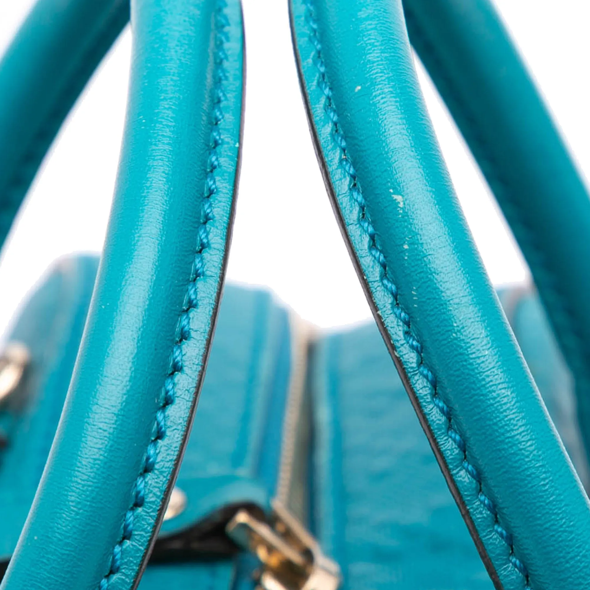 Blue Gucci Small Diamante Leather Bright Satchel