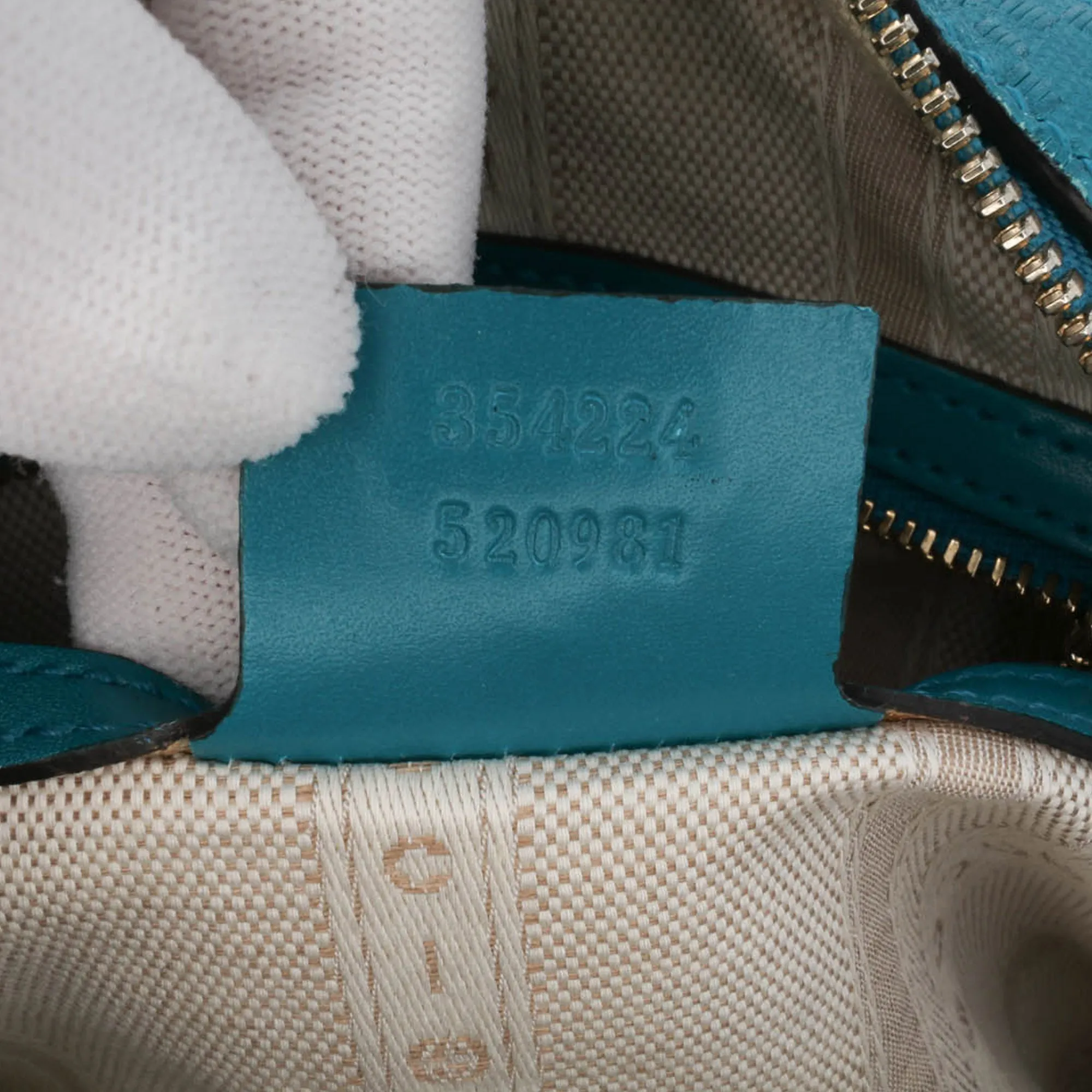Blue Gucci Small Diamante Leather Bright Satchel
