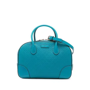 Blue Gucci Small Diamante Leather Bright Satchel