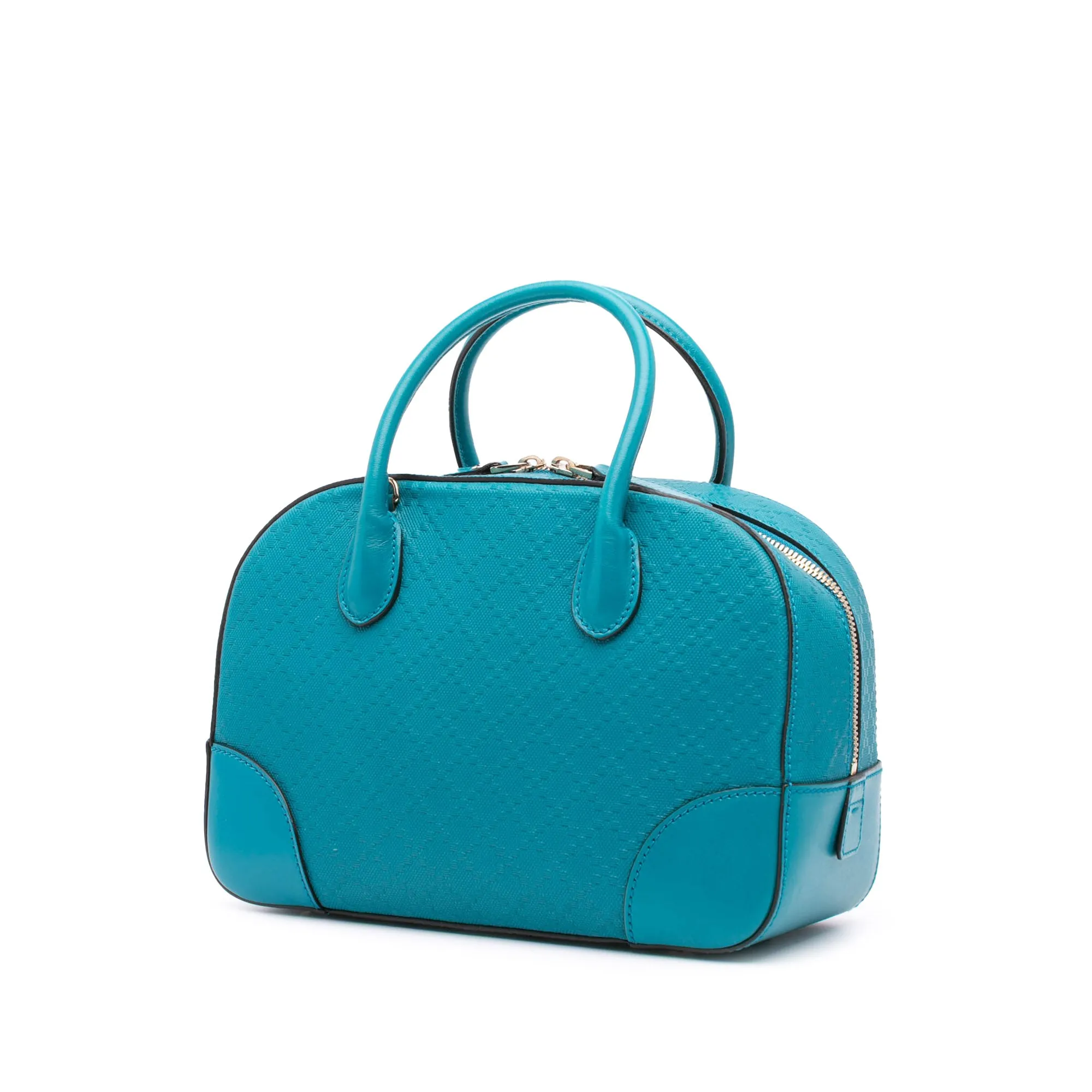 Blue Gucci Small Diamante Leather Bright Satchel