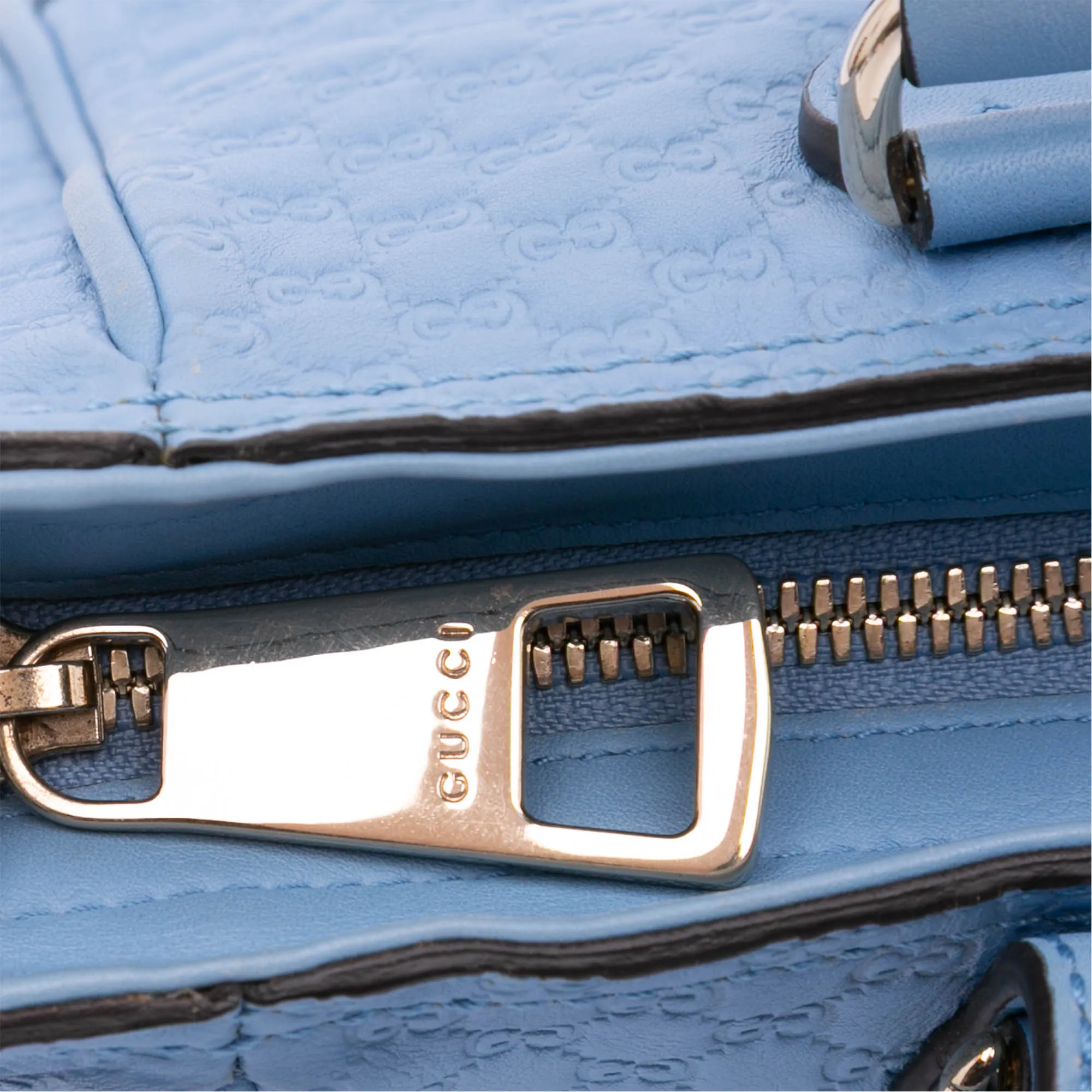 Blue Gucci Small Microguccissima Bree Satchel
