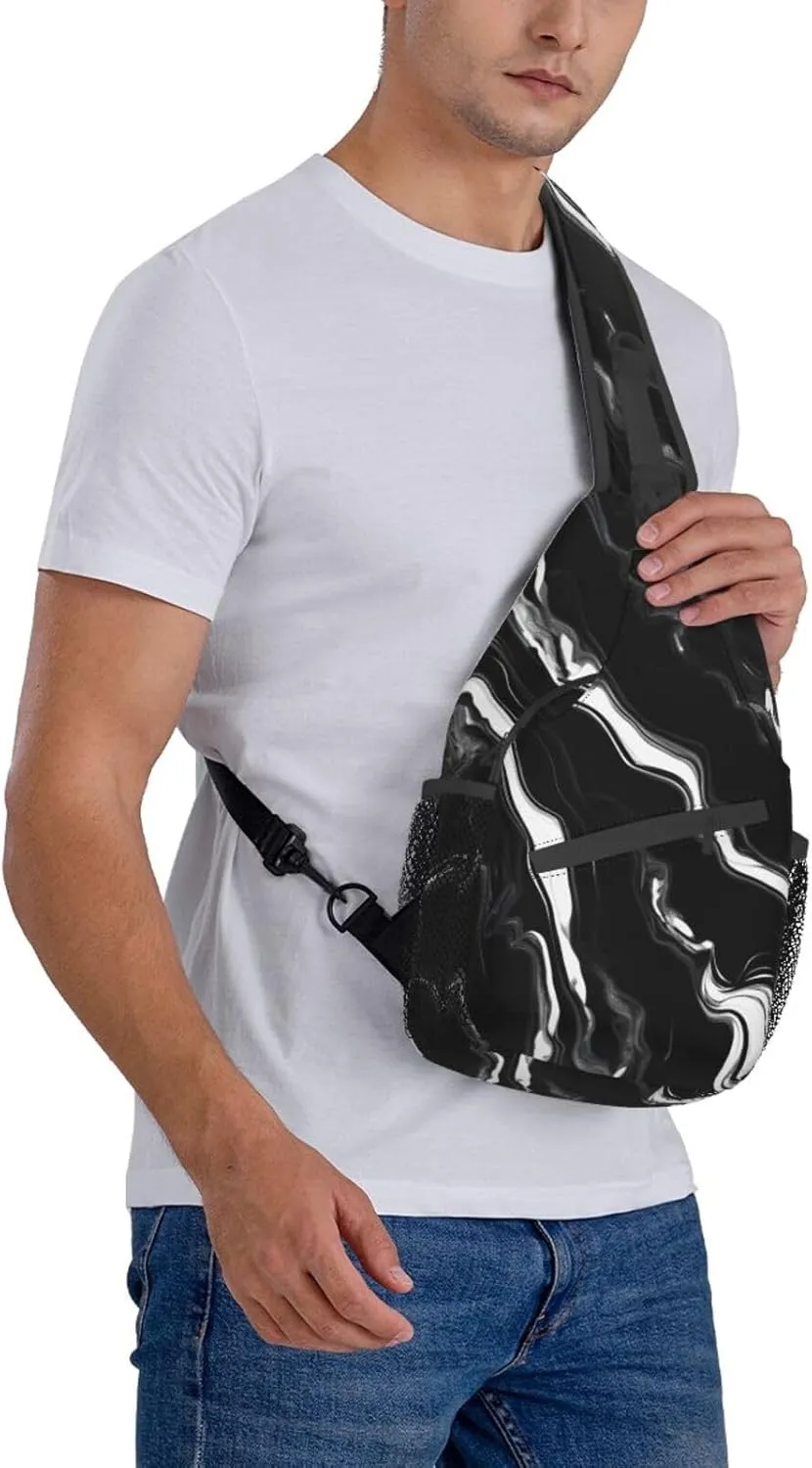 Blue Odonata Pattern Crossbody Bag Chest Shoulder Bag Small Casual Backpack Suitable For Women Men Hiking