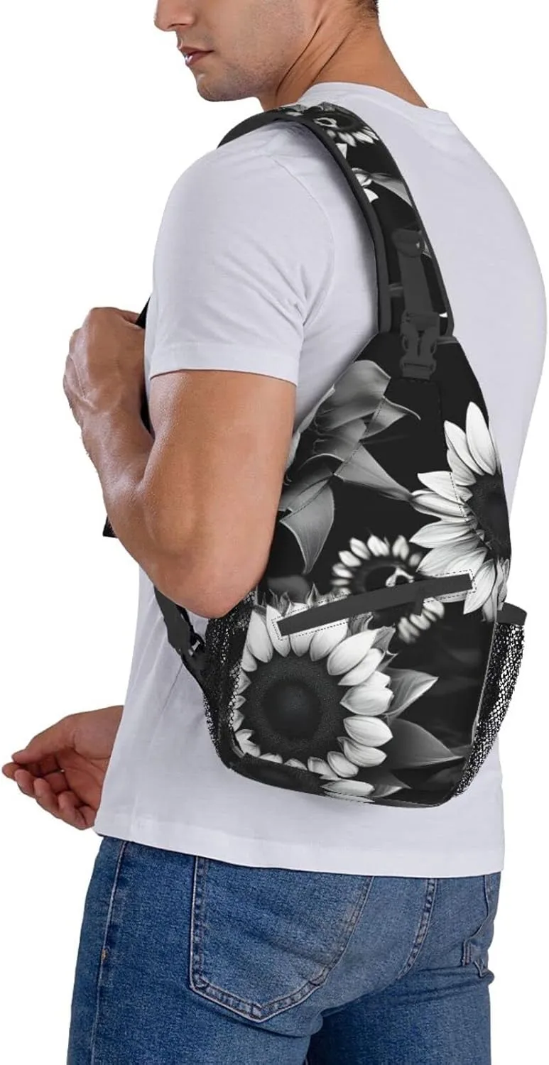 Blue Odonata Pattern Crossbody Bag Chest Shoulder Bag Small Casual Backpack Suitable For Women Men Hiking