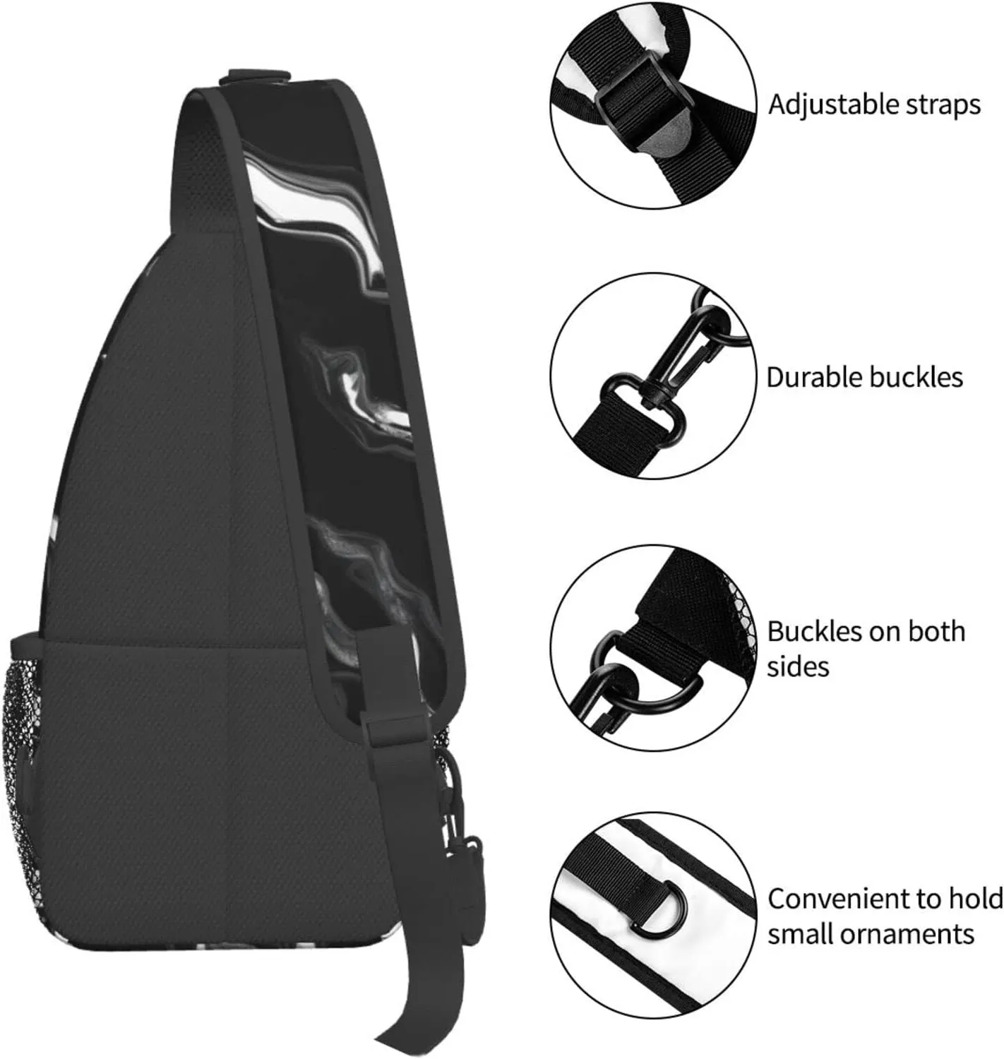 Blue Odonata Pattern Crossbody Bag Chest Shoulder Bag Small Casual Backpack Suitable For Women Men Hiking