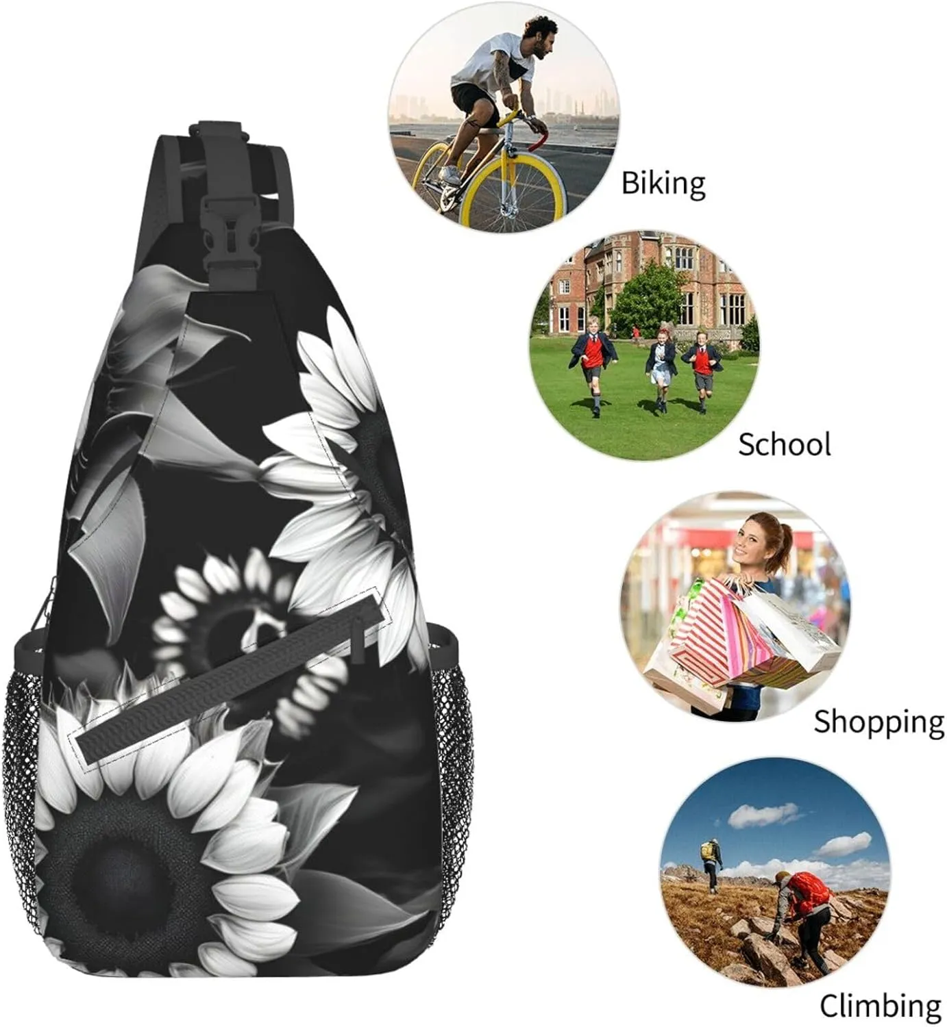 Blue Odonata Pattern Crossbody Bag Chest Shoulder Bag Small Casual Backpack Suitable For Women Men Hiking