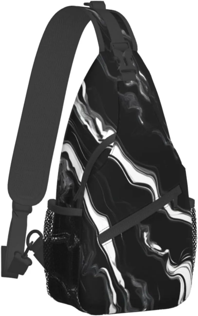 Blue Odonata Pattern Crossbody Bag Chest Shoulder Bag Small Casual Backpack Suitable For Women Men Hiking