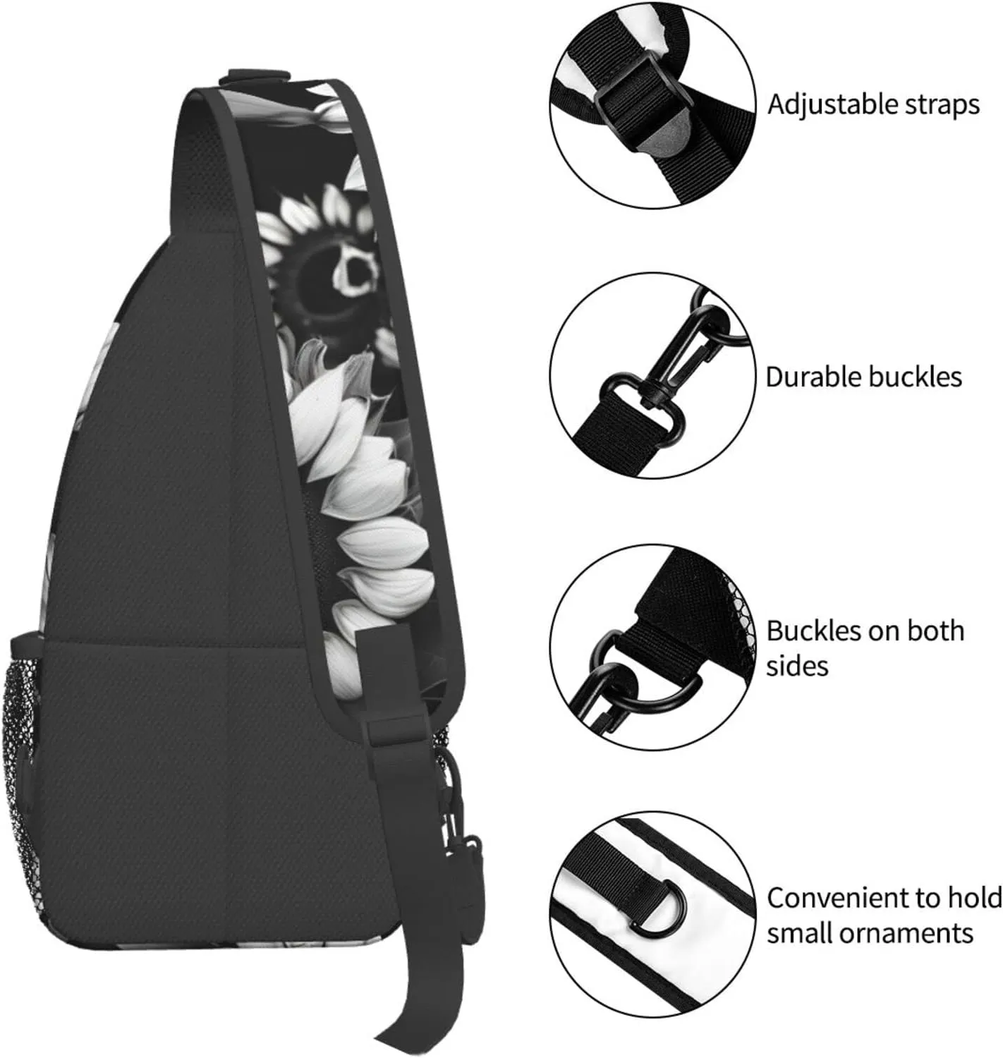 Blue Odonata Pattern Crossbody Bag Chest Shoulder Bag Small Casual Backpack Suitable For Women Men Hiking