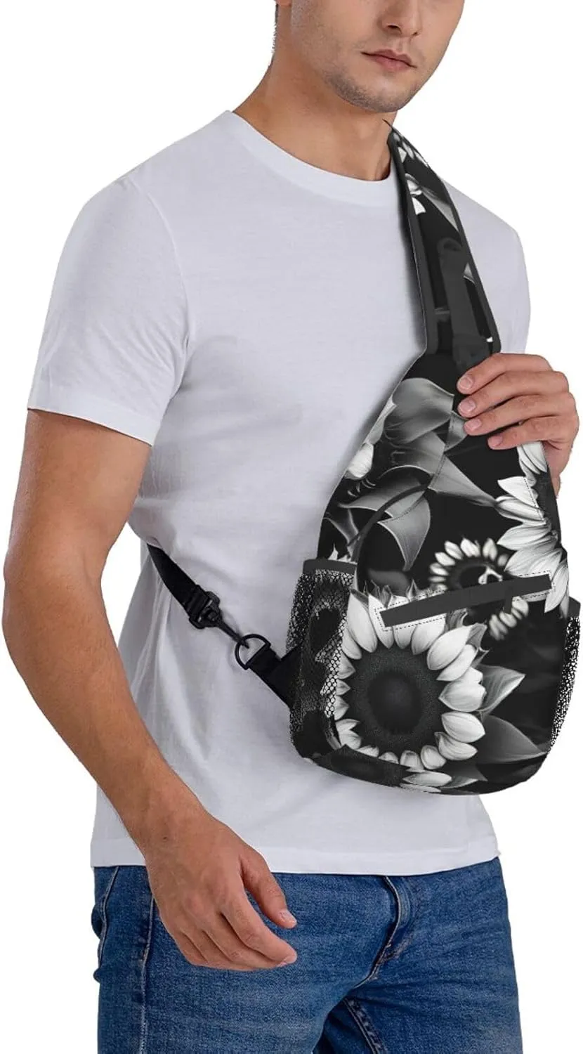 Blue Odonata Pattern Crossbody Bag Chest Shoulder Bag Small Casual Backpack Suitable For Women Men Hiking