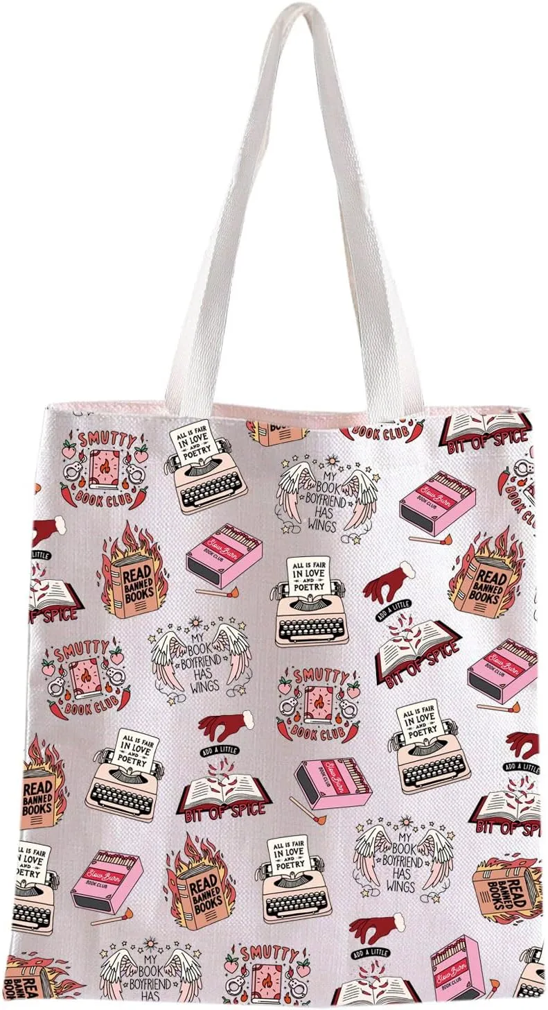 BLUPARK Smutty Book Club Tote Bag Smutty Book Club Lover Gift Book Lover Shoulder Bag Bookish Gift Reader Tote Bag