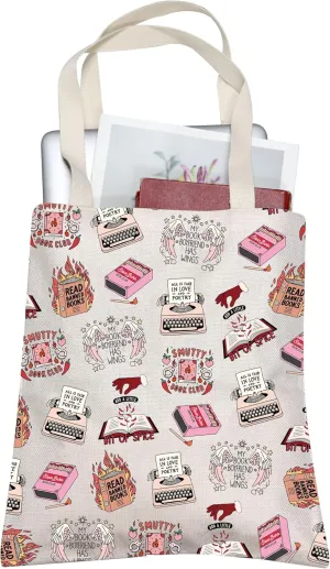 BLUPARK Smutty Book Club Tote Bag Smutty Book Club Lover Gift Book Lover Shoulder Bag Bookish Gift Reader Tote Bag