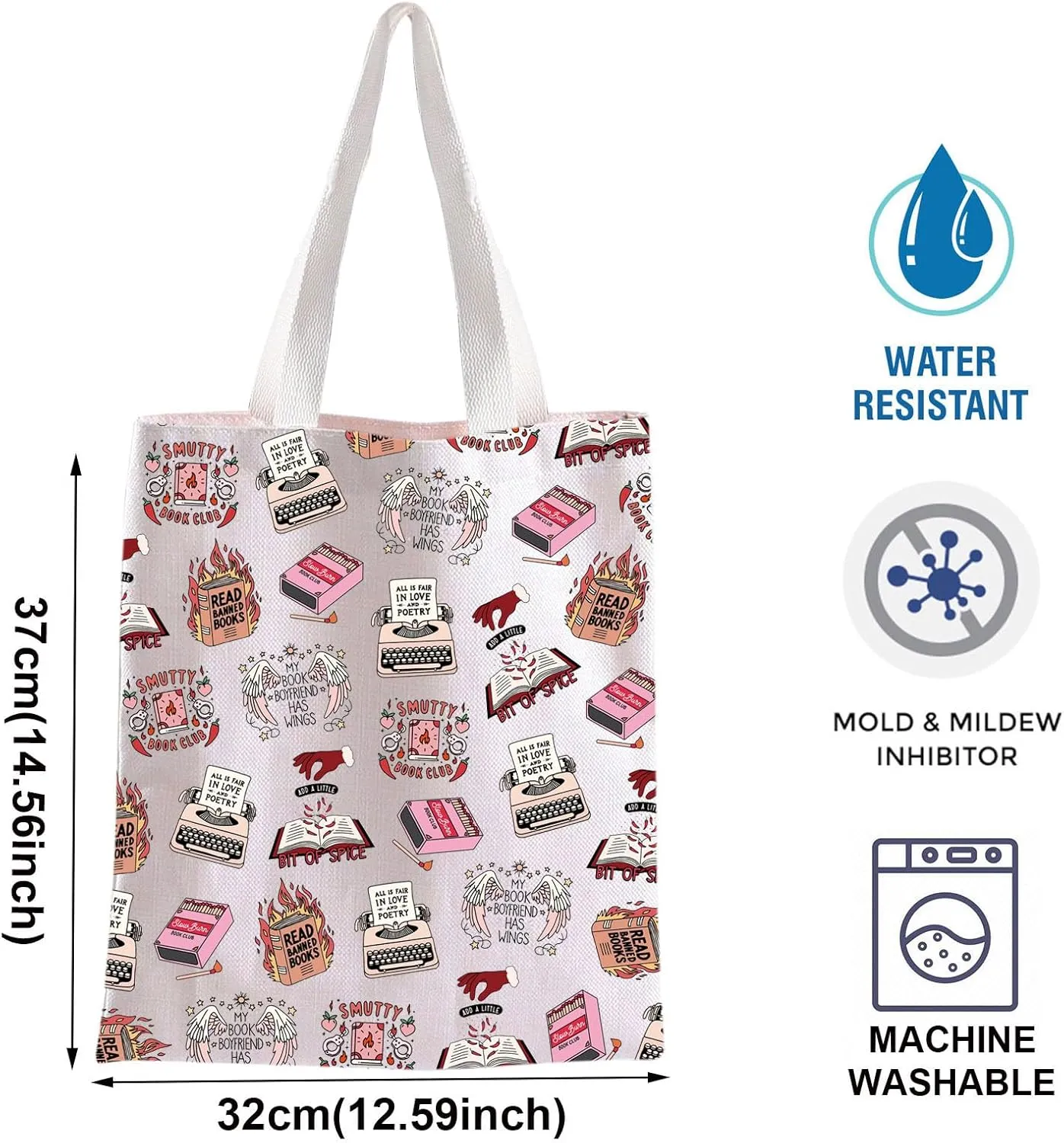 BLUPARK Smutty Book Club Tote Bag Smutty Book Club Lover Gift Book Lover Shoulder Bag Bookish Gift Reader Tote Bag