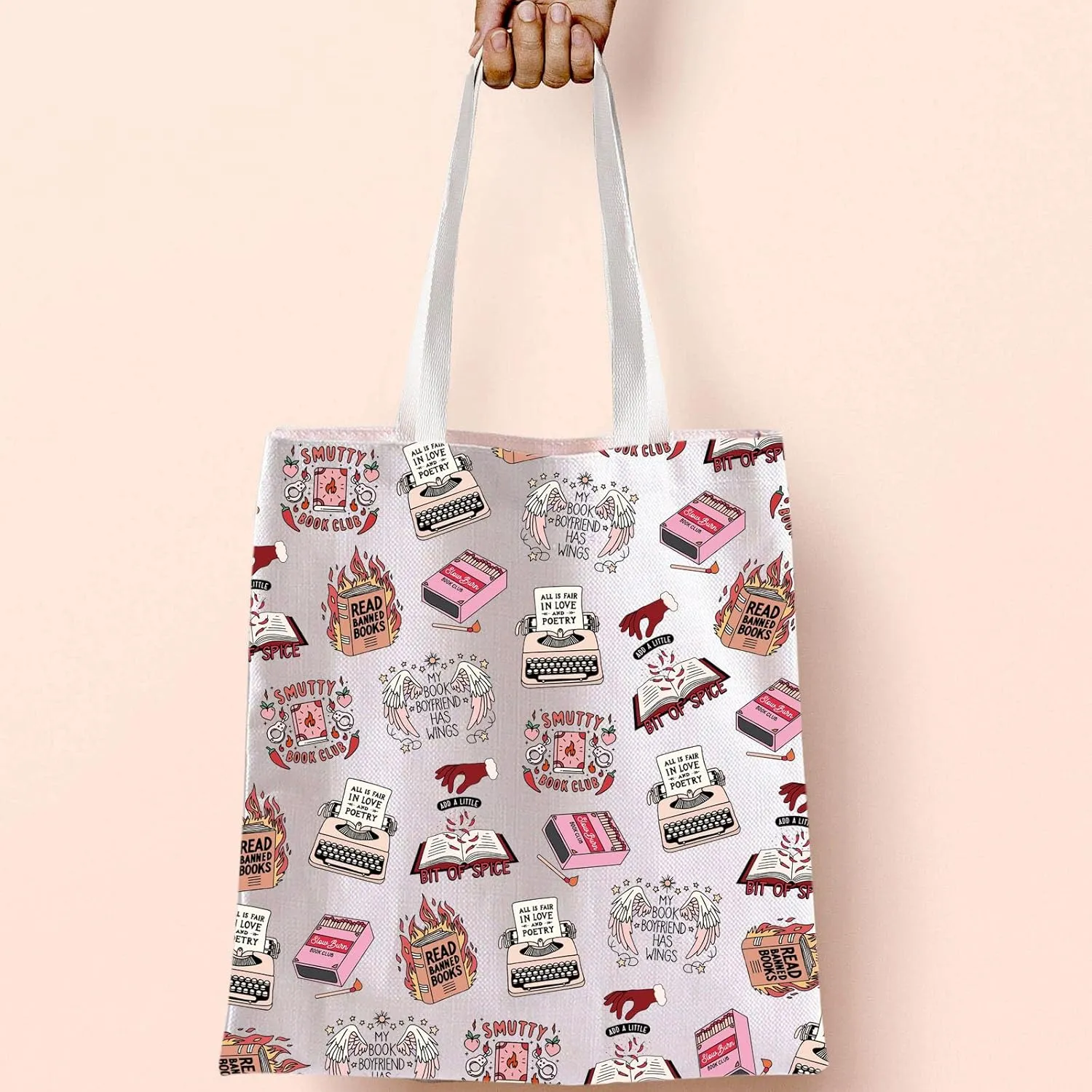 BLUPARK Smutty Book Club Tote Bag Smutty Book Club Lover Gift Book Lover Shoulder Bag Bookish Gift Reader Tote Bag