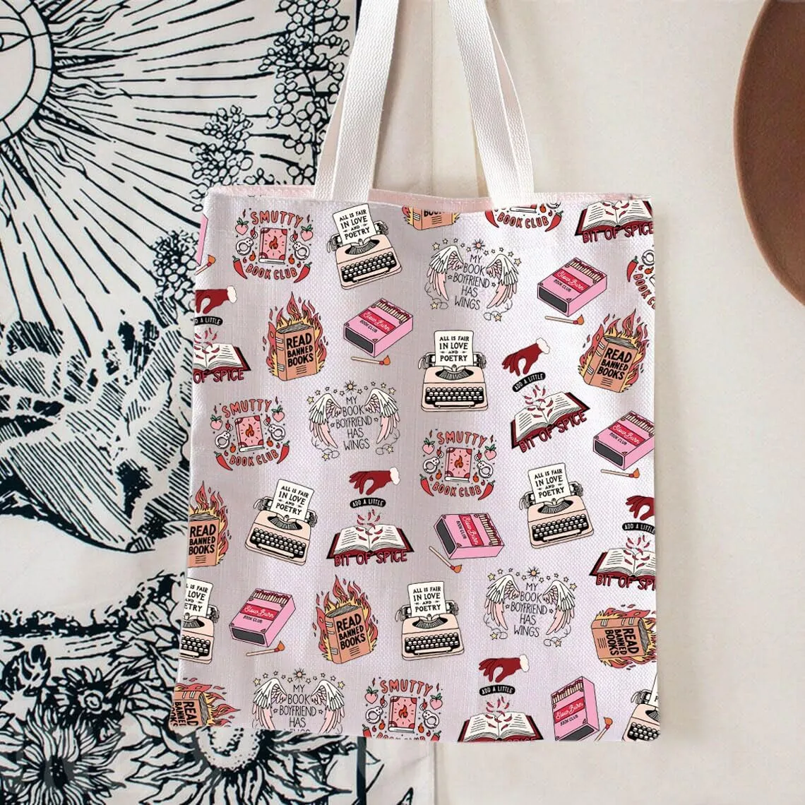 BLUPARK Smutty Book Club Tote Bag Smutty Book Club Lover Gift Book Lover Shoulder Bag Bookish Gift Reader Tote Bag