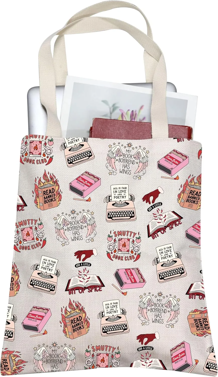 BLUPARK Smutty Book Club Tote Bag Smutty Book Club Lover Gift Book Lover Shoulder Bag Bookish Gift Reader Tote Bag