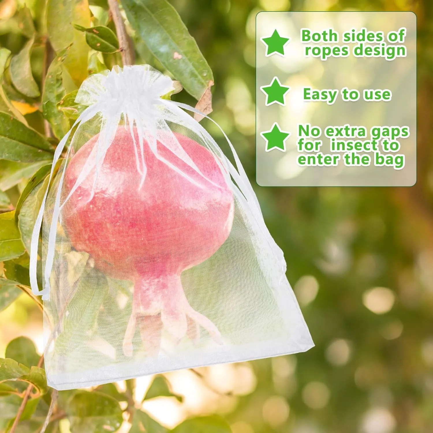 Boao 200 Pcs Fruit Protection Bags, White, 8 x 12 Inch, Fruit Netting