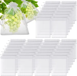 Boao 200 Pcs Fruit Protection Bags, White, 8 x 12 Inch, Fruit Netting