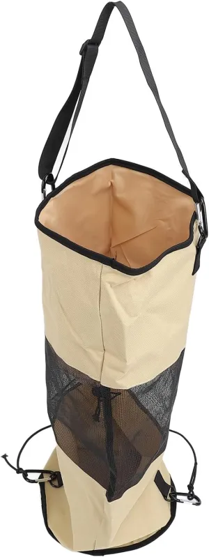 Boat Trash Bag, Reusable Garbage Bag for Household Use By the Sea, for Fishing Camping Golfing Basketball Games and Gardening (Khaki)