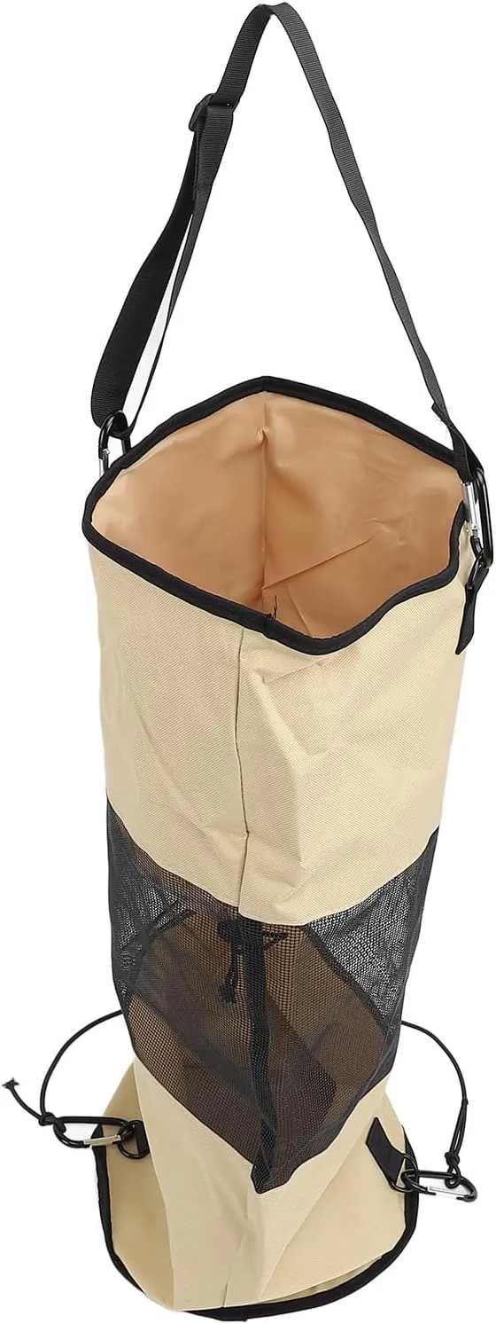 Boat Trash Bag, Reusable Garbage Bag for Household Use By the Sea, for Fishing Camping Golfing Basketball Games and Gardening (Khaki)