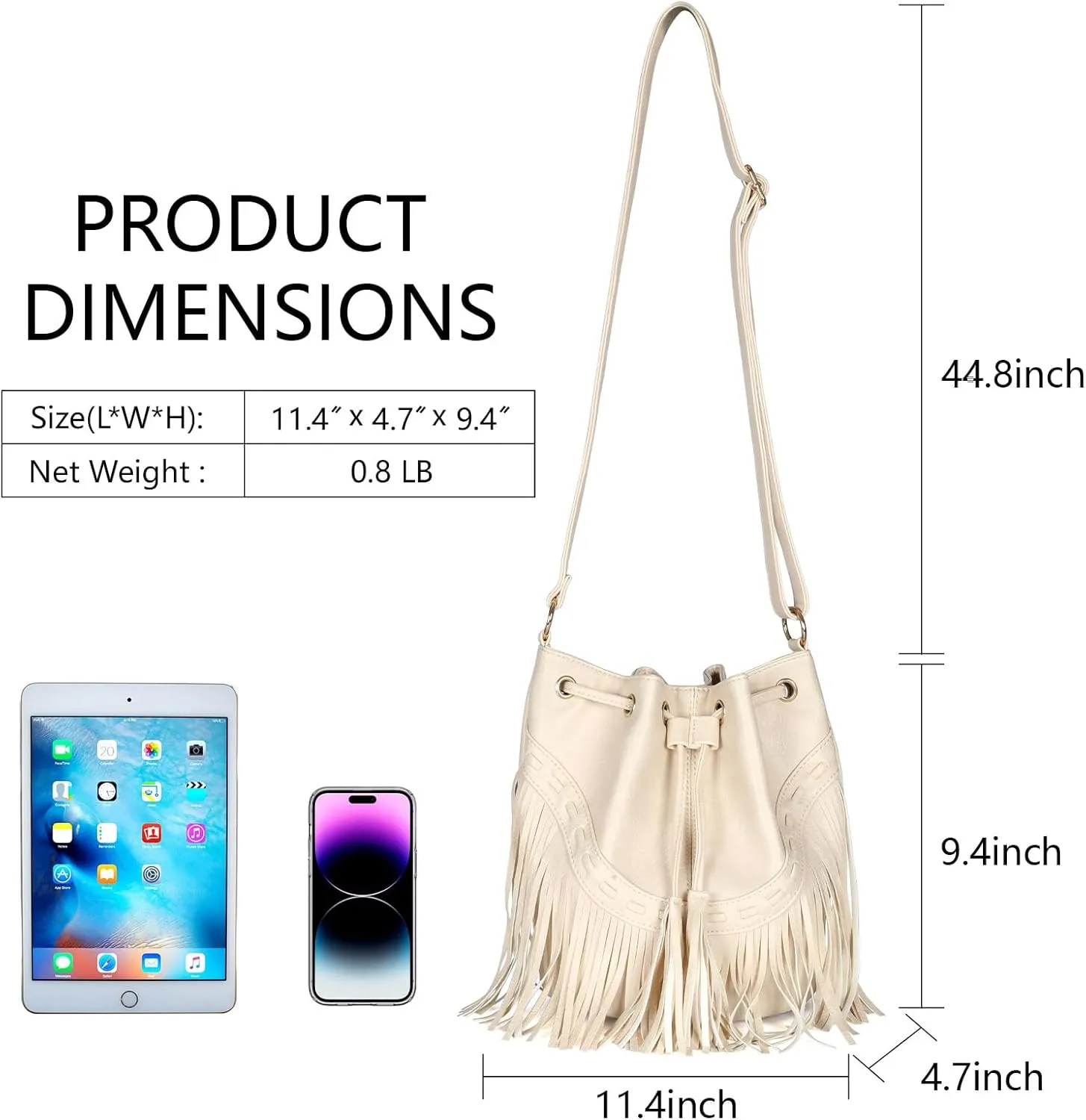 Boho Purses, Boho Bag, Black Fringe Purse, Western Purses for Women, Crossbody Bags for Women, Bucket Bags