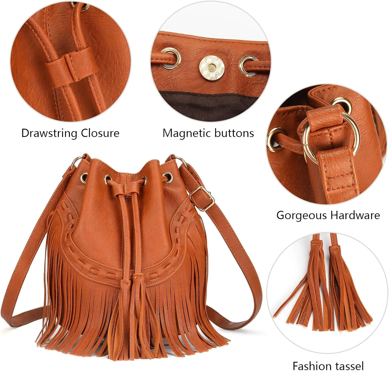 Boho Purses, Boho Bag, Black Fringe Purse, Western Purses for Women, Crossbody Bags for Women, Bucket Bags