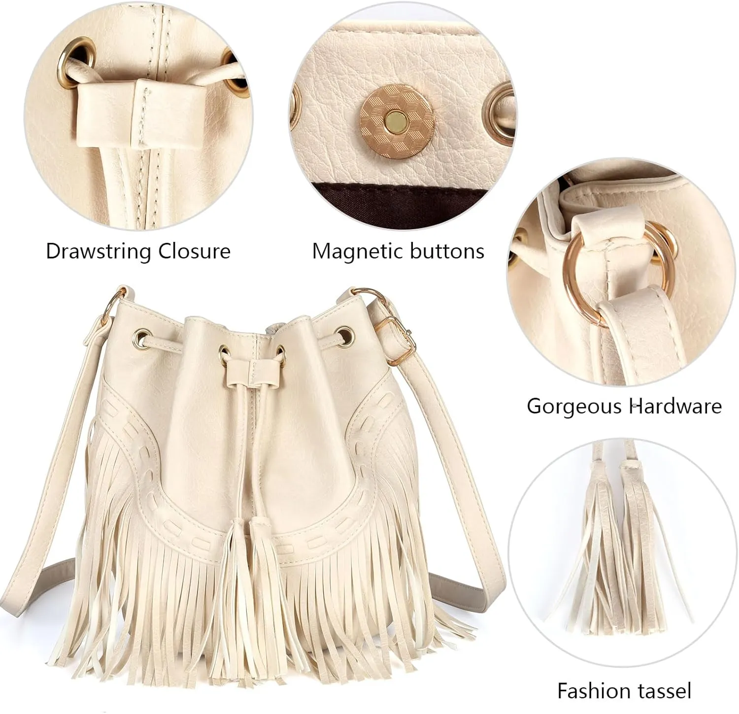Boho Purses, Boho Bag, Black Fringe Purse, Western Purses for Women, Crossbody Bags for Women, Bucket Bags