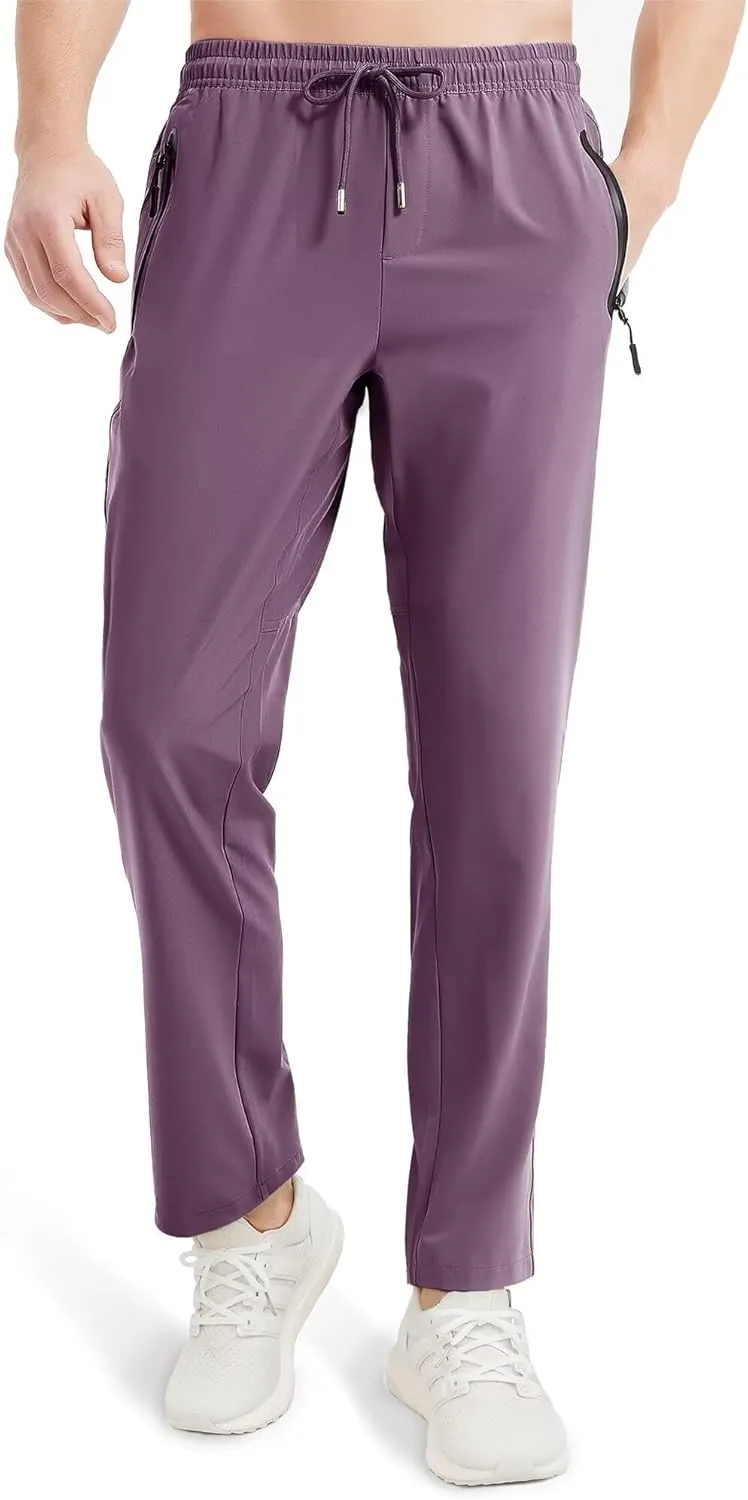 Boladeci Men's Joggers Lightweight Quick Dry Casual Athletic Hiking Pants Sweatpants with Pockets Elastic Waist