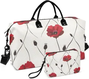 Bolaz Duffle Bag for Travel-The Simple Diamond Pattern Of Poppies Repeats， Easy Update Large Magnectic Sticker Refrigerator Magnets Decor Wash Machine Magnet Decals23"x26"