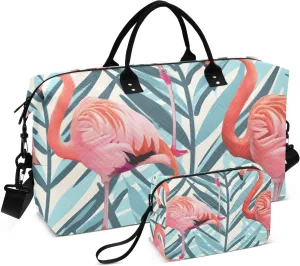 Bolaz Duffle Bag for Travel-Tropical Pattern Background Flamingo， Easy Update Large Magnectic Sticker Refrigerator Magnets Decor Wash Machine Magnet Decals23"x26"