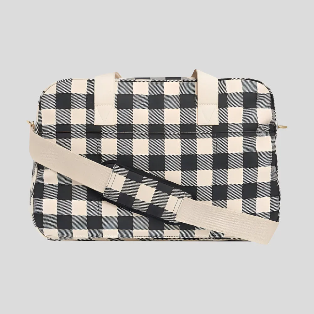 Bon Voyage Weekender Bag -- Black Gingham