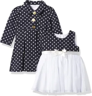 Bonnie Jean baby-girls Dot Coat and Dress Set
