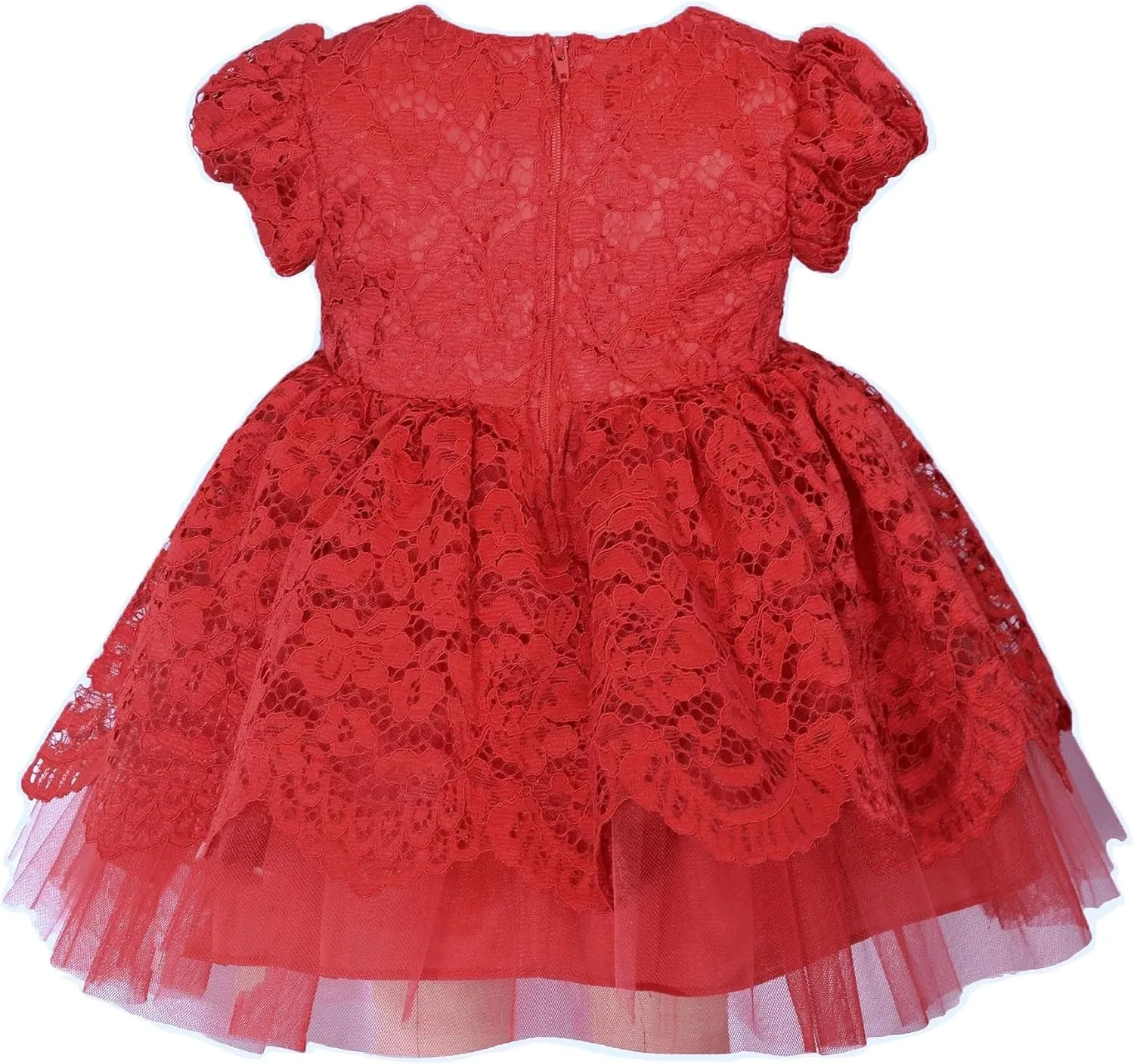 Bonnie Jean Girls 2T-6X Embroidered Lace Satin Bow Waist Dress
