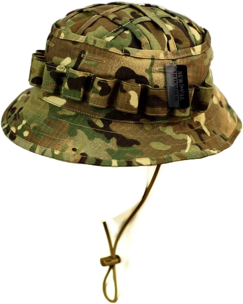Boonie Hat Military Camo Cap Hunter Sniper Ghillie Bucket Hats Adjustable Jungle Bush Hat