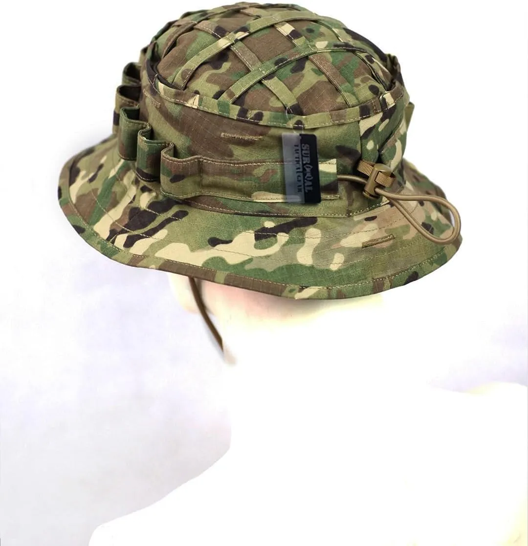 Boonie Hat Military Camo Cap Hunter Sniper Ghillie Bucket Hats Adjustable Jungle Bush Hat
