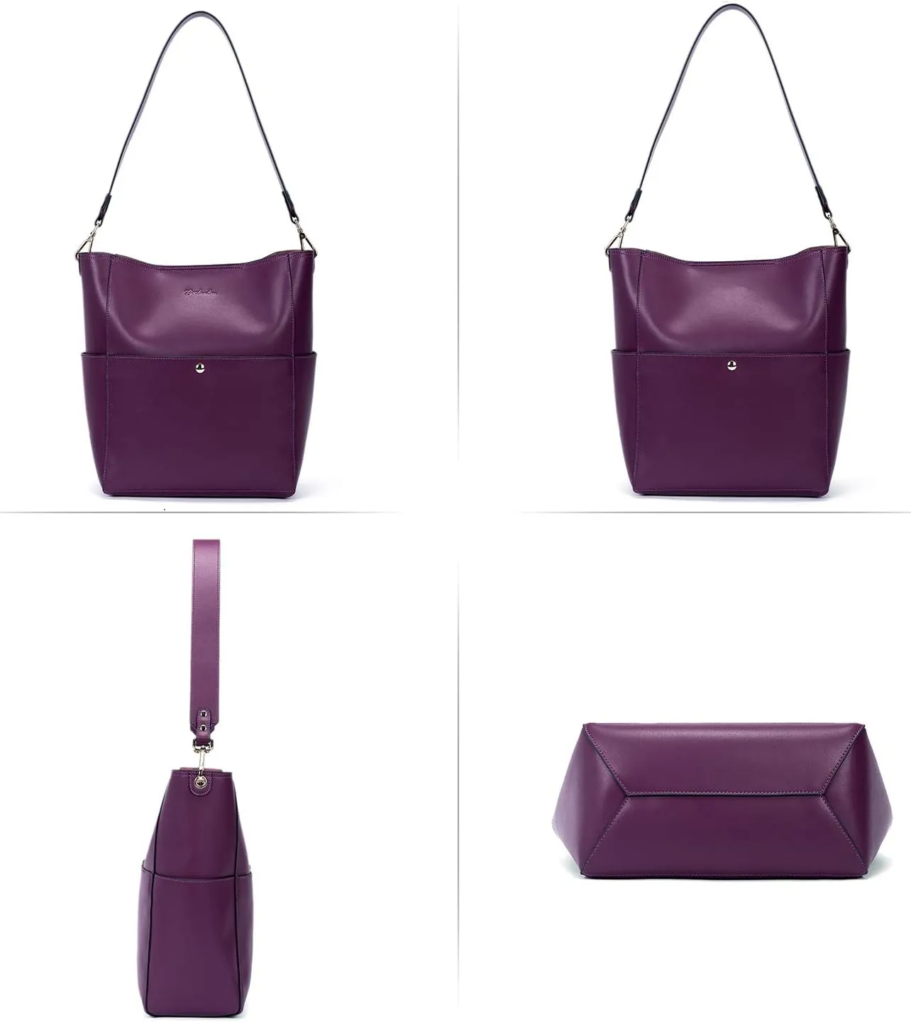 BOSTANTEN Women's Leather Designer Handbags Tote Purses Shoulder Bucket Bags