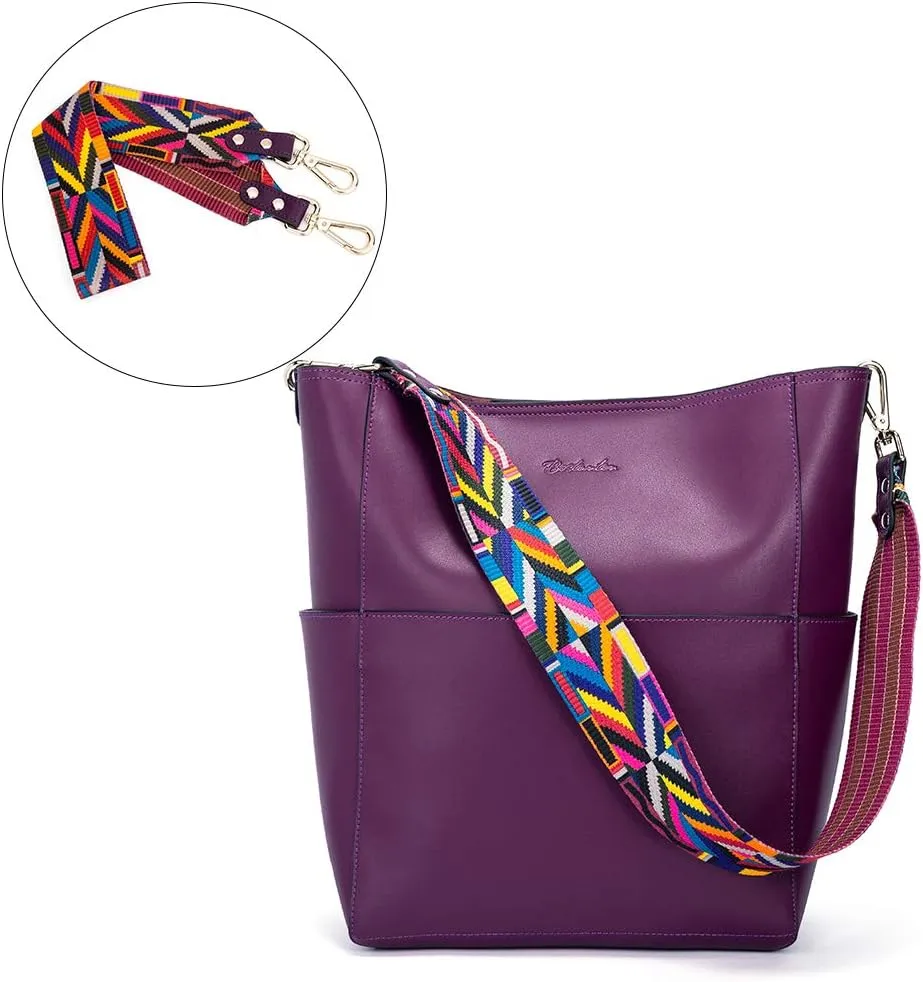 BOSTANTEN Women's Leather Designer Handbags Tote Purses Shoulder Bucket Bags