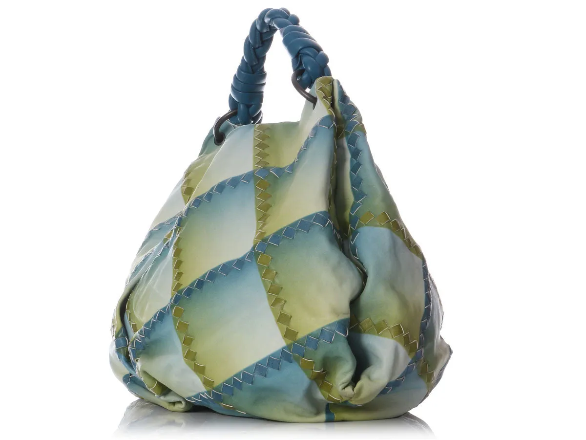 Bottega Veneta Blue and Green Maxi Milk Hobo