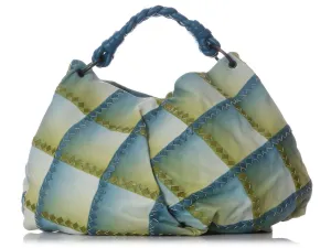 Bottega Veneta Blue and Green Maxi Milk Hobo