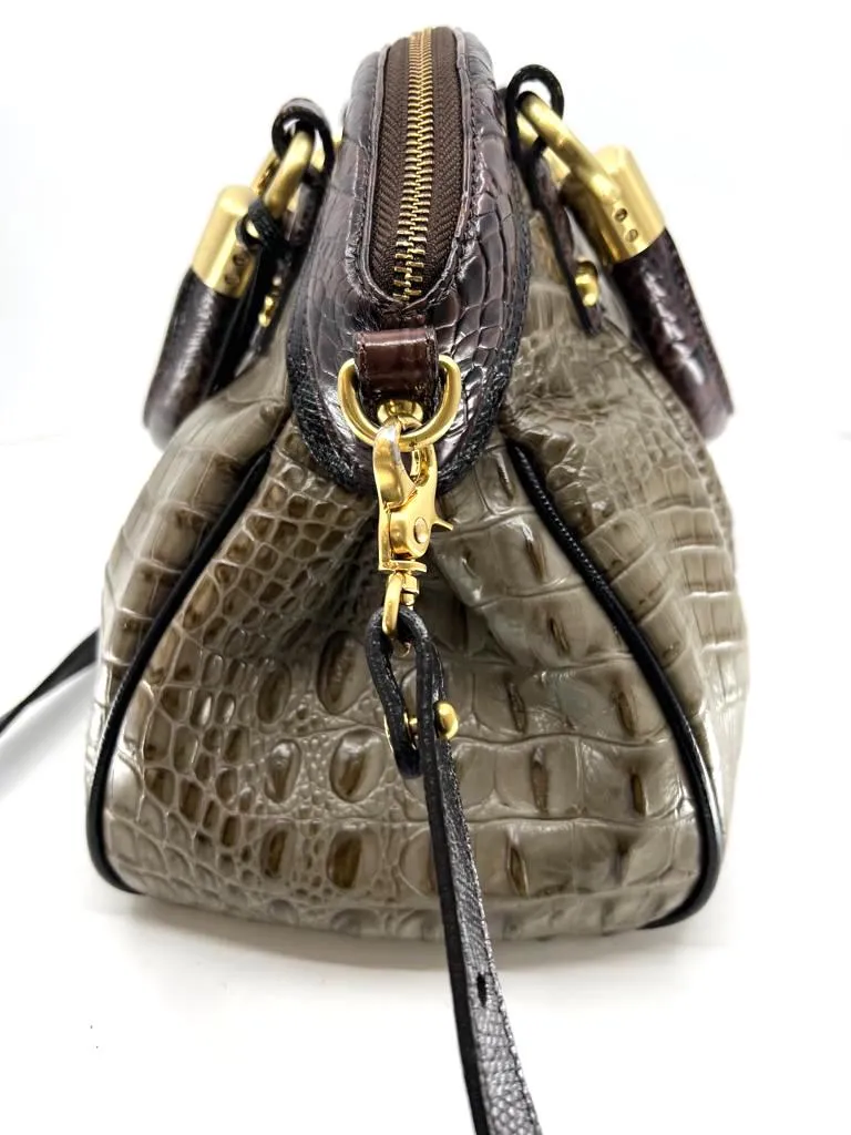 BRAHMIN LOUISE ROSE MELBOURNE CROC EMBOSSED SATCHEL