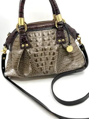 BRAHMIN LOUISE ROSE MELBOURNE CROC EMBOSSED SATCHEL