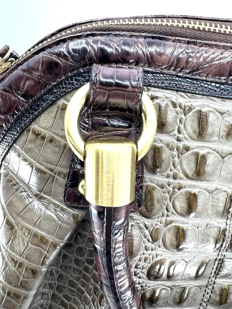 BRAHMIN LOUISE ROSE MELBOURNE CROC EMBOSSED SATCHEL
