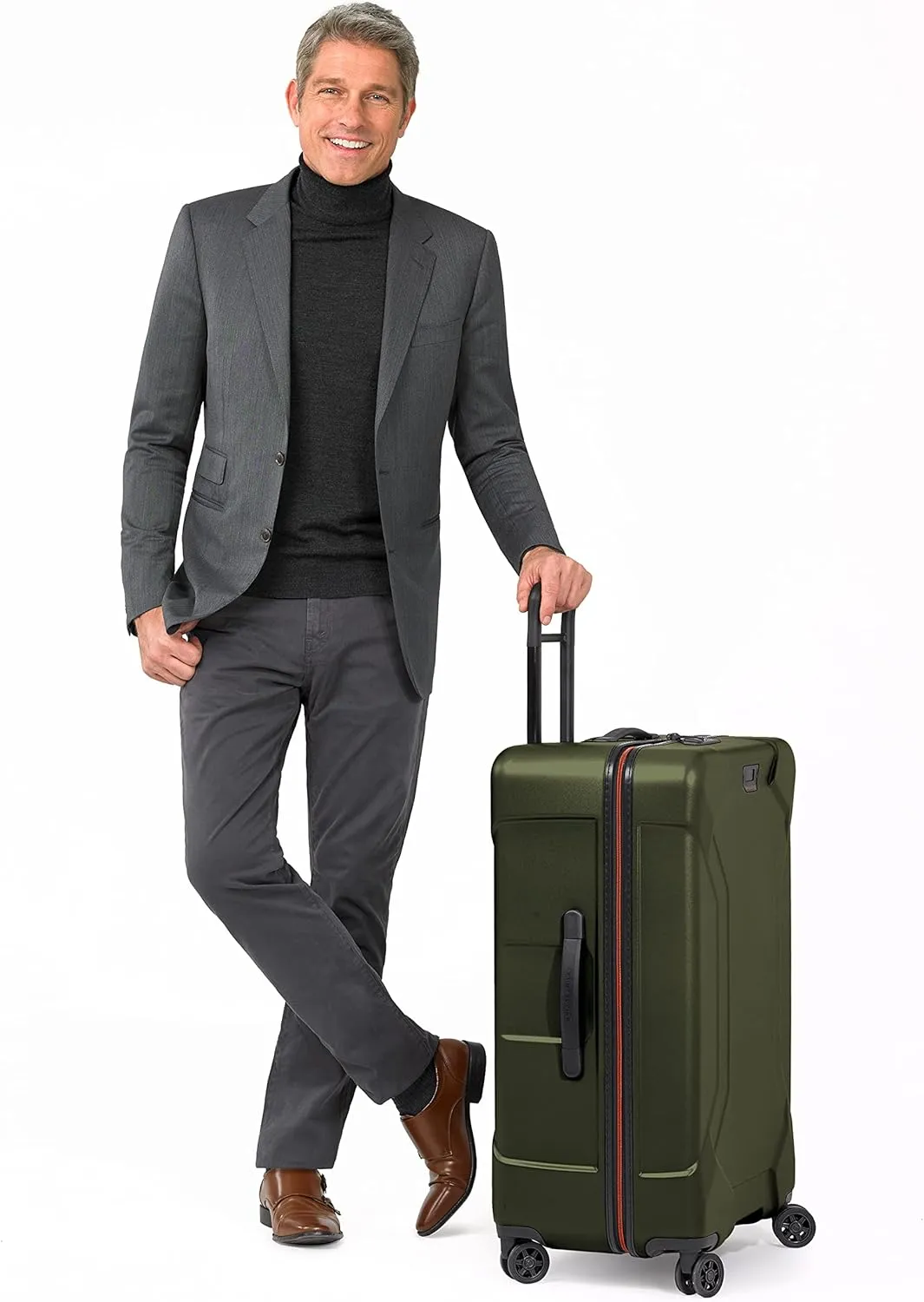 Briggs & Riley 30" Large Spinner - Checked Luggage for Travel, Suitcases with Wheels, Hardside Rolling Bag for Men & Women, Self-Repairing Zipper - Torq Collection, Hunter Green