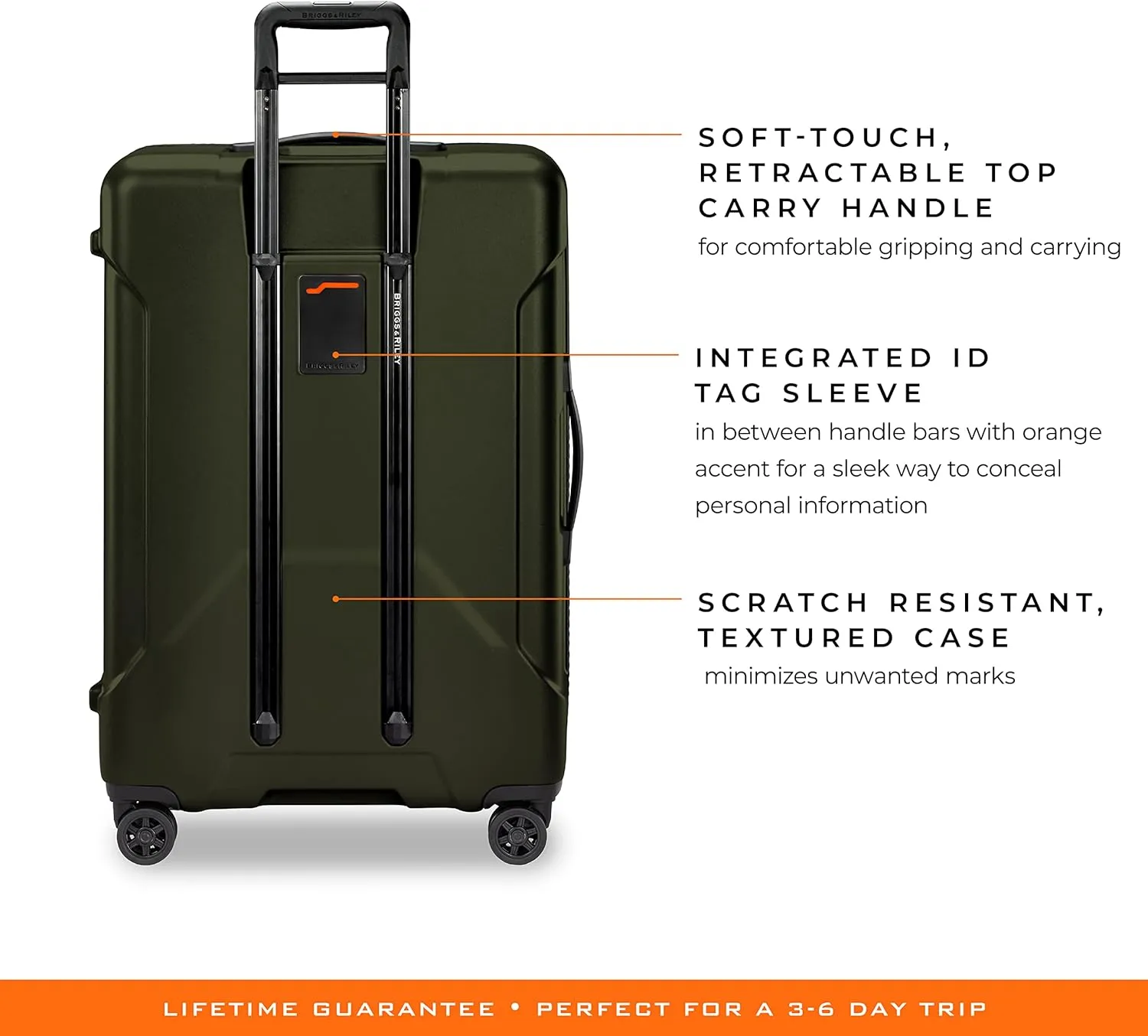 Briggs & Riley 30" Large Spinner - Checked Luggage for Travel, Suitcases with Wheels, Hardside Rolling Bag for Men & Women, Self-Repairing Zipper - Torq Collection, Hunter Green