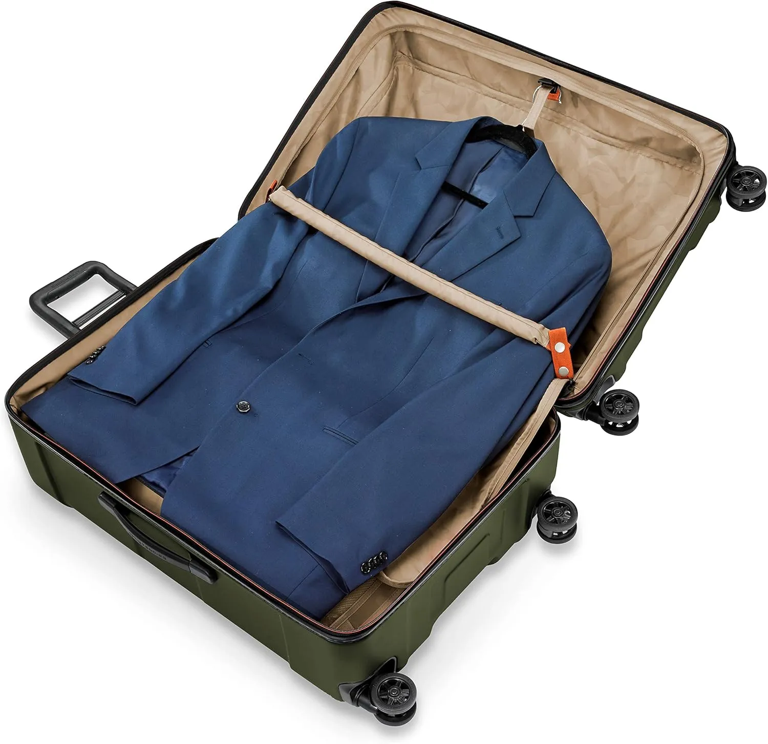 Briggs & Riley 30" Large Spinner - Checked Luggage for Travel, Suitcases with Wheels, Hardside Rolling Bag for Men & Women, Self-Repairing Zipper - Torq Collection, Hunter Green